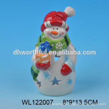 2016 factory directly new ceramic christmas decoration of snowman figurine